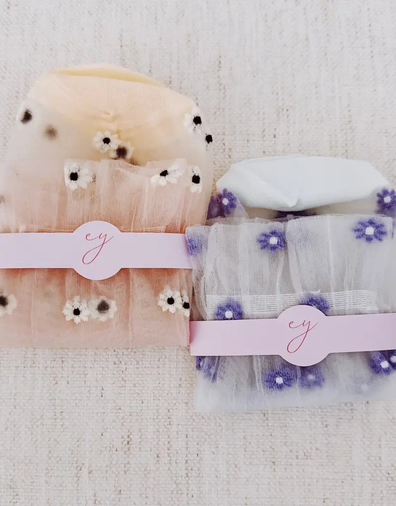 J.HOFFMAN'S Sheer Socks Set of 2- Mini Daisy