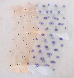 J.HOFFMAN'S Sheer Socks Set of 2- Mini Daisy
