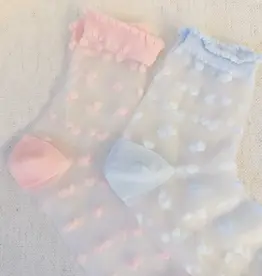 J.HOFFMAN'S Sheer Socks Set of 2- Sweet Hearts