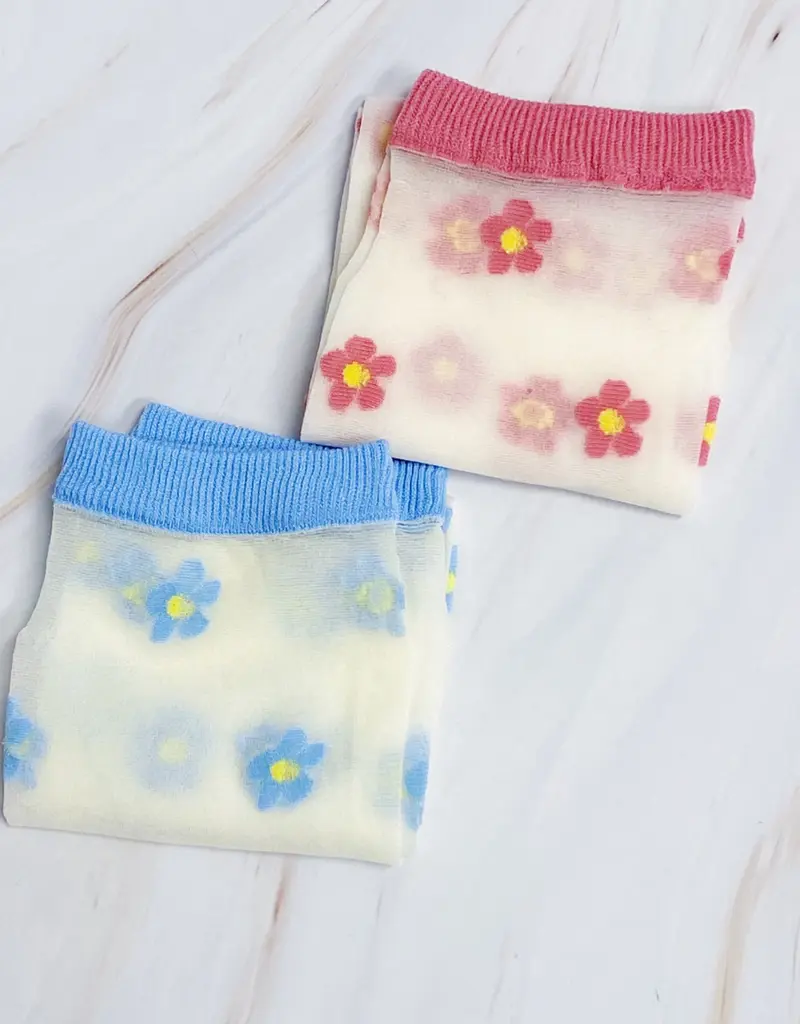 J.HOFFMAN'S Sheer Socks Set of 2- Mini Flower