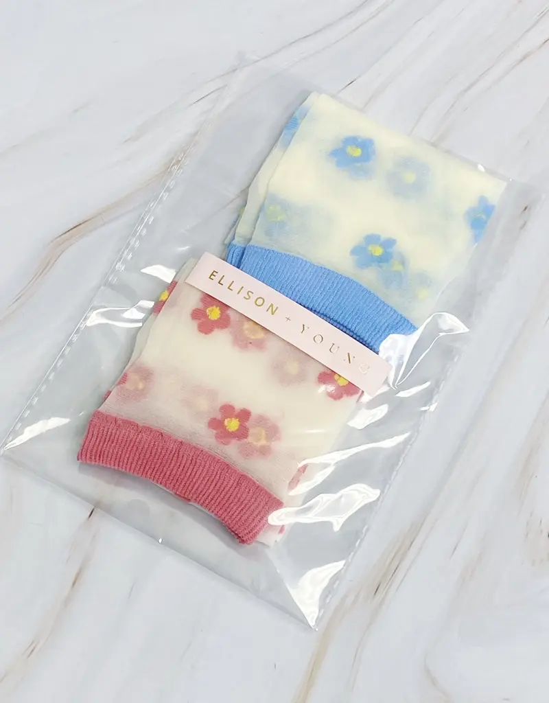 J.HOFFMAN'S Sheer Socks Set of 2- Mini Flower