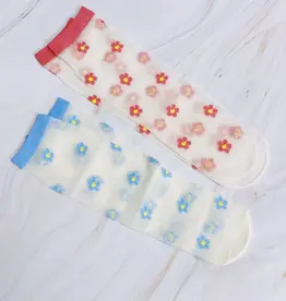 J.HOFFMAN'S Sheer Socks Set of 2- Mini Flower