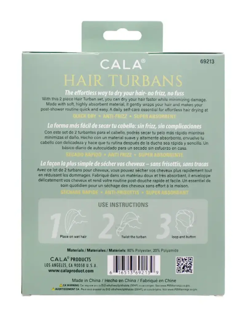 J.HOFFMAN'S Hair Turban Set of 2- Sage