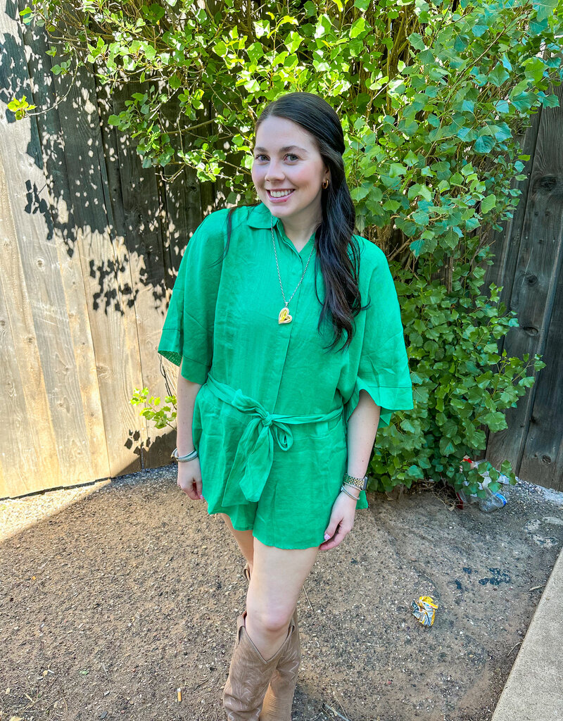 J.HOFFMAN'S Clover Romper- Green