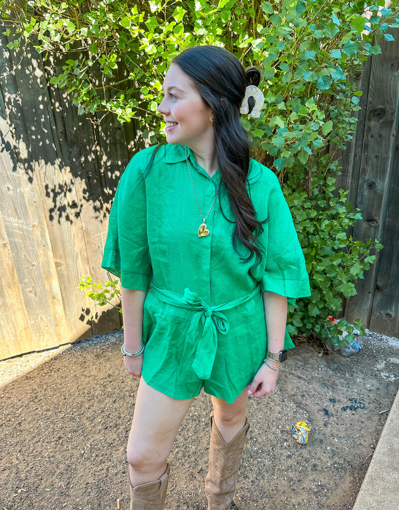 J.HOFFMAN'S Clover Romper- Green
