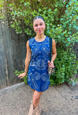 J.HOFFMAN'S Queen of Sparkles Paisley Tank Dress- Denim