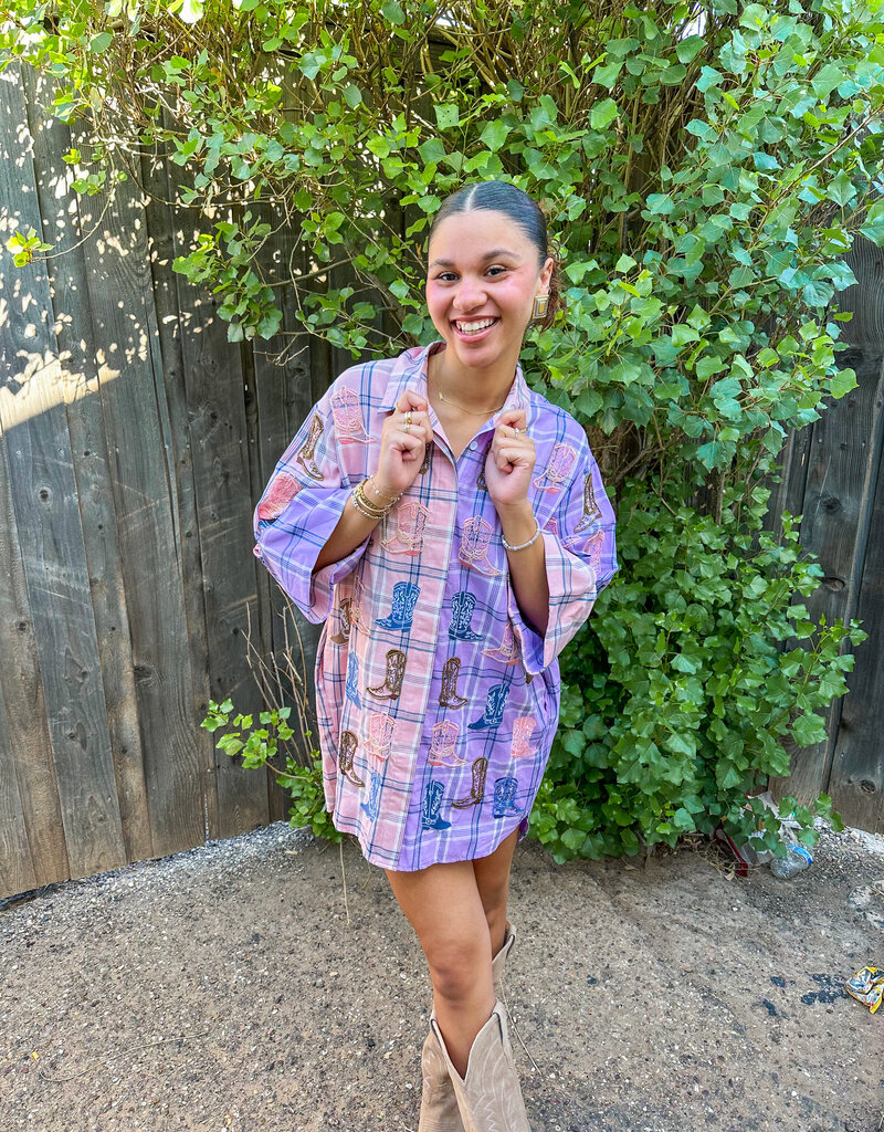 J.HOFFMAN'S Queen of Sparkles Cowboy Boot Buttonup