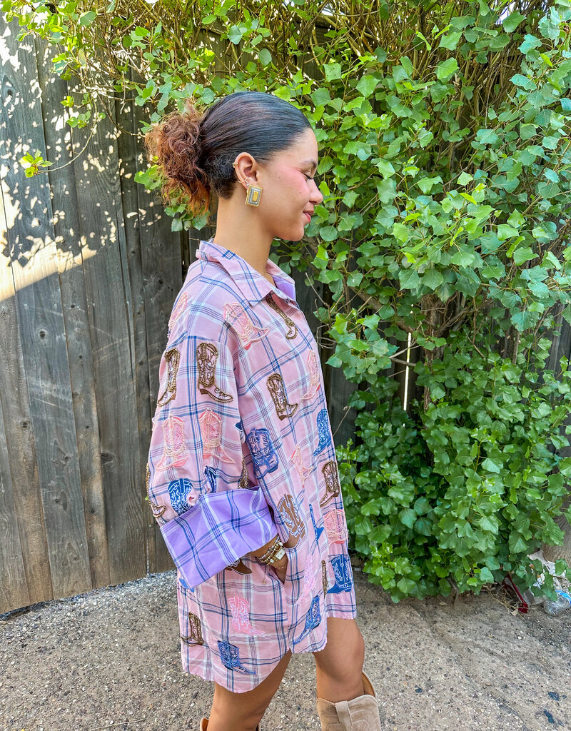 J.HOFFMAN'S Queen of Sparkles Cowboy Boot Buttonup