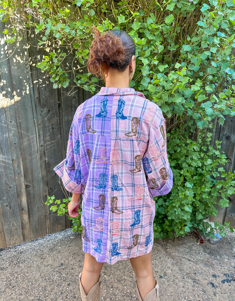 J.HOFFMAN'S Queen of Sparkles Cowboy Boot Buttonup