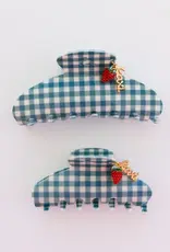 J.HOFFMAN'S Blue Gingham Strawberry Claw Clip