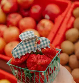 J.HOFFMAN'S Blue Gingham Strawberry Claw Clip