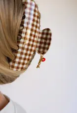 J.HOFFMAN'S Brown Gingham Tomato Claw Clip