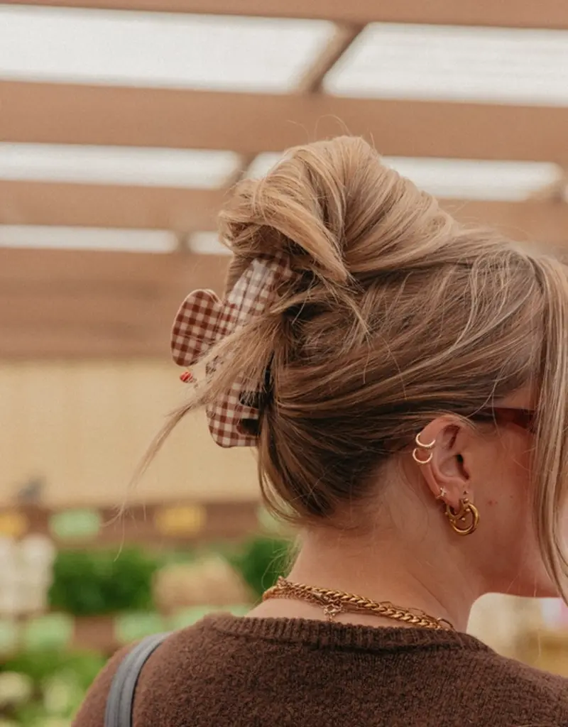 J.HOFFMAN'S Brown Gingham Tomato Claw Clip