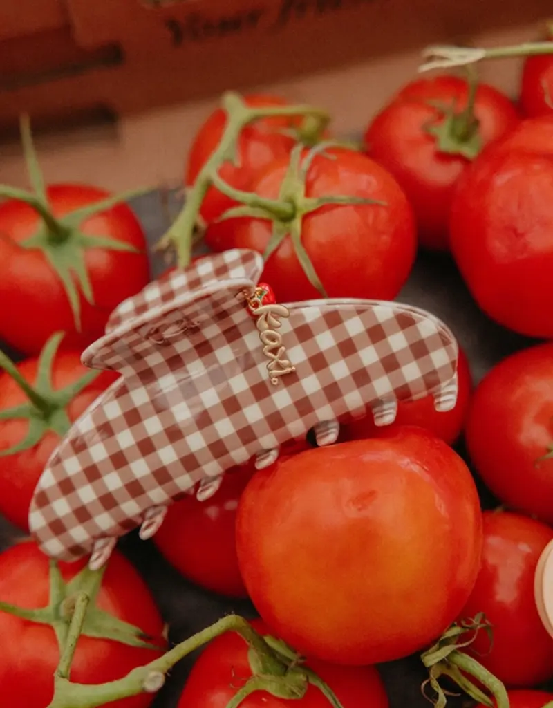 J.HOFFMAN'S Brown Gingham Tomato Claw Clip
