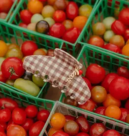 J.HOFFMAN'S Brown Gingham Tomato Claw Clip
