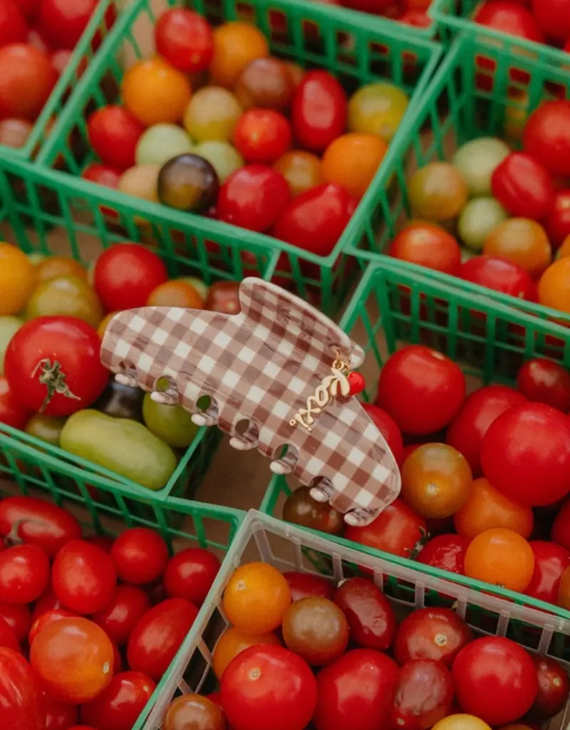 J.HOFFMAN'S Brown Gingham Tomato Claw Clip