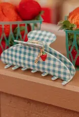 J.HOFFMAN'S Blue Gingham Strawberry Oversized Claw Clip