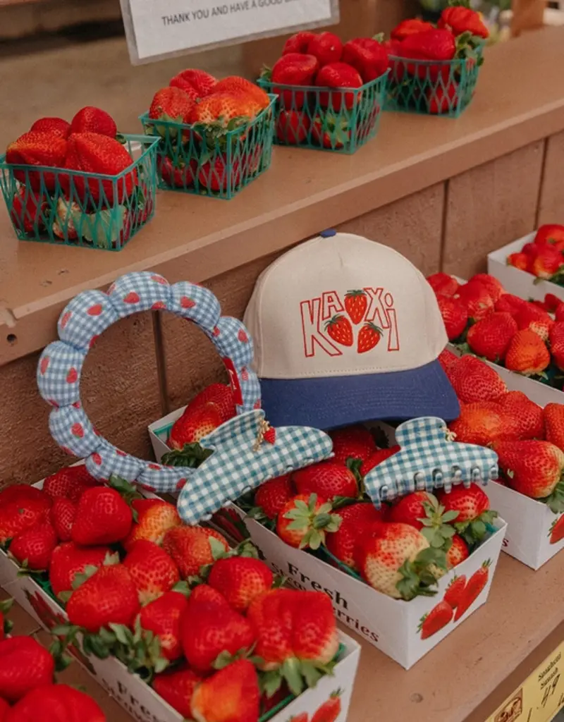 J.HOFFMAN'S Blue Gingham Strawberry Oversized Claw Clip