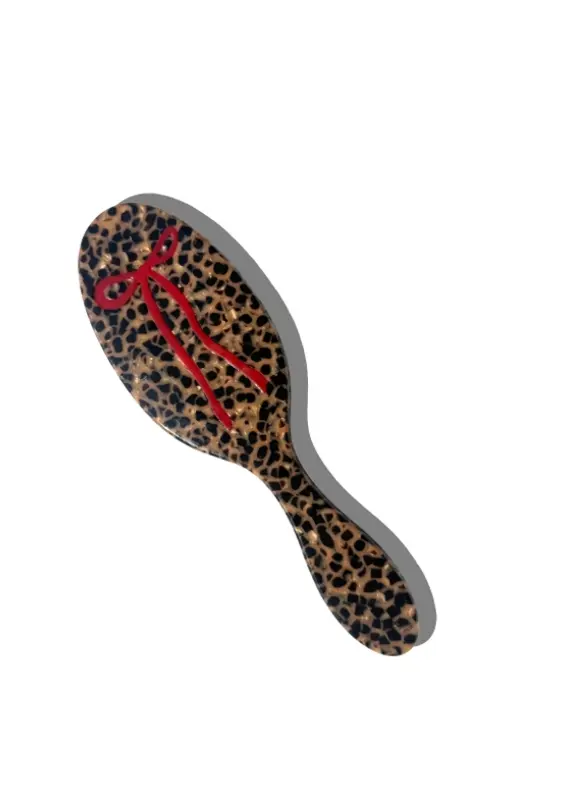 J.HOFFMAN'S Leopard Bow Amazing Hair Day Brush
