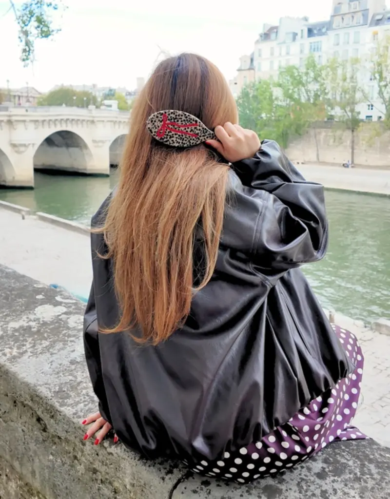 J.HOFFMAN'S Leopard Bow Amazing Hair Day Brush