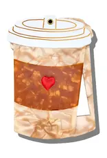 J.HOFFMAN'S Heart Coffee Cup Compact Mirror