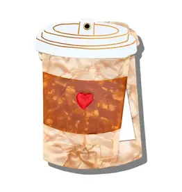 J.HOFFMAN'S Heart Coffee Cup Compact Mirror