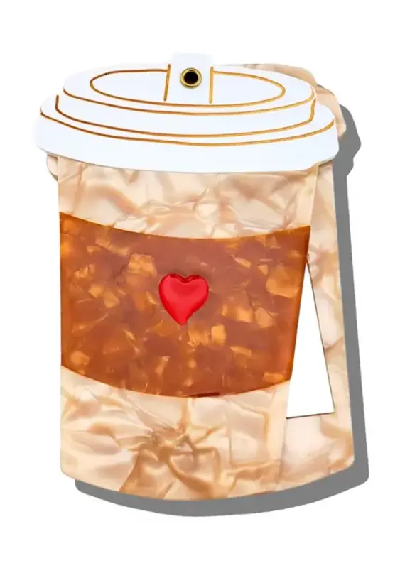 J.HOFFMAN'S Heart Coffee Cup Compact Mirror