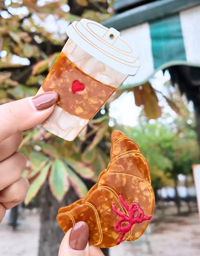 J.HOFFMAN'S Heart Coffee Cup Compact Mirror