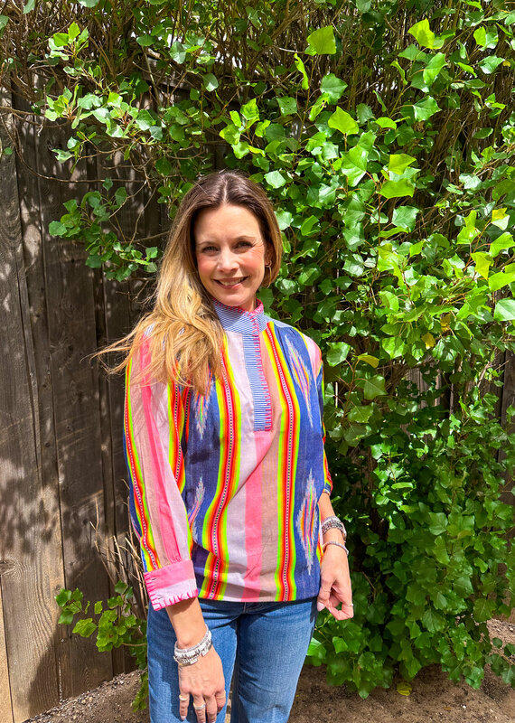 J.HOFFMAN'S Ikat Stripe Top