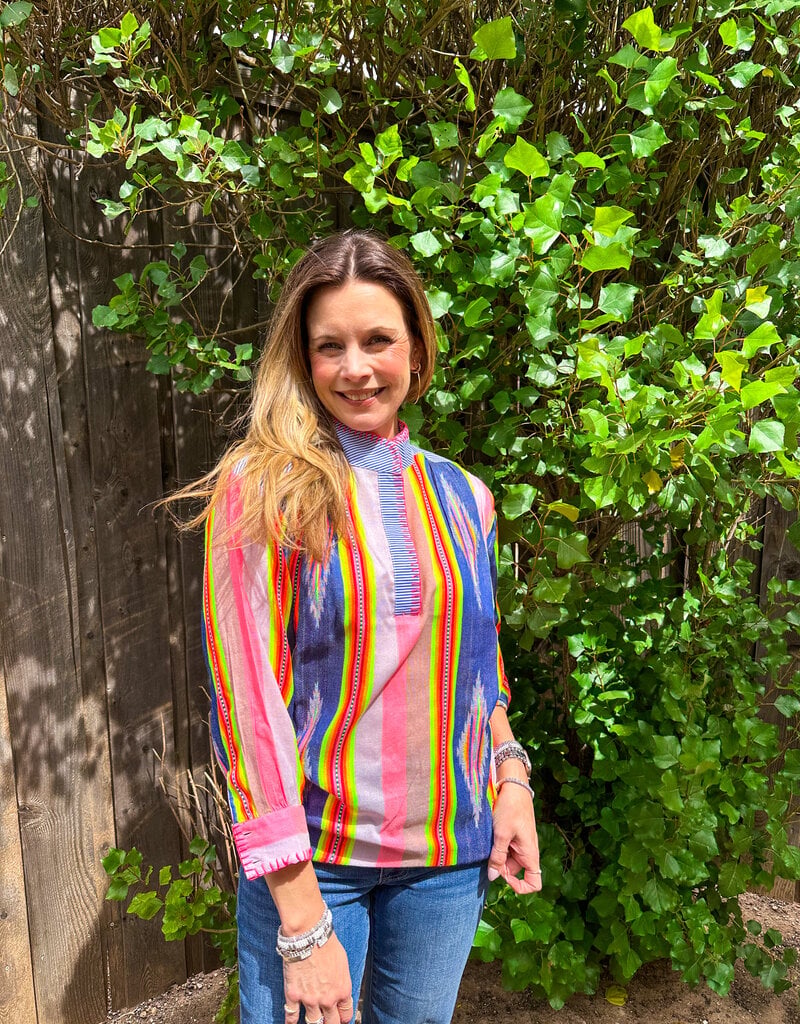 J.HOFFMAN'S Ikat Stripe Top