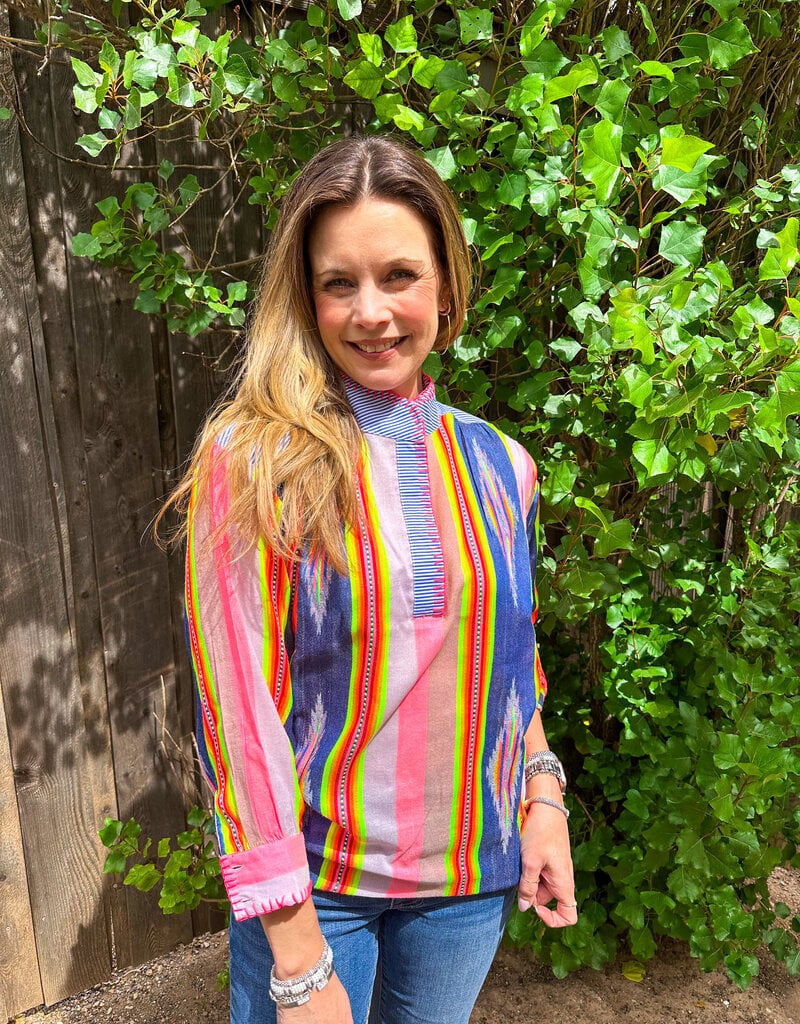J.HOFFMAN'S Ikat Stripe Top