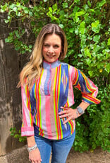 J.HOFFMAN'S Ikat Stripe Top