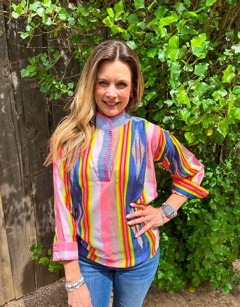 J.HOFFMAN'S Ikat Stripe Top