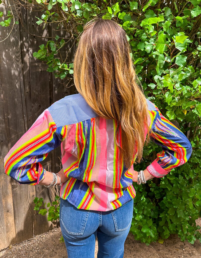 J.HOFFMAN'S Ikat Stripe Top