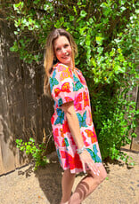 J.HOFFMAN'S Butterflies Shift Dress- Pink