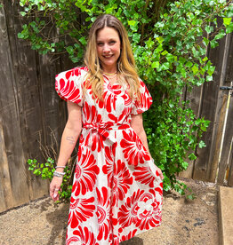 J.HOFFMAN'S Millie Dress- Damasco Red