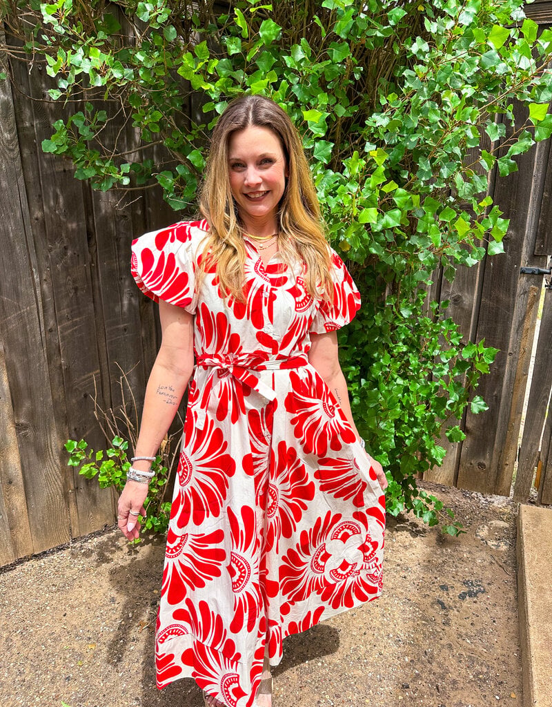 J.HOFFMAN'S Millie Dress- Damasco Red