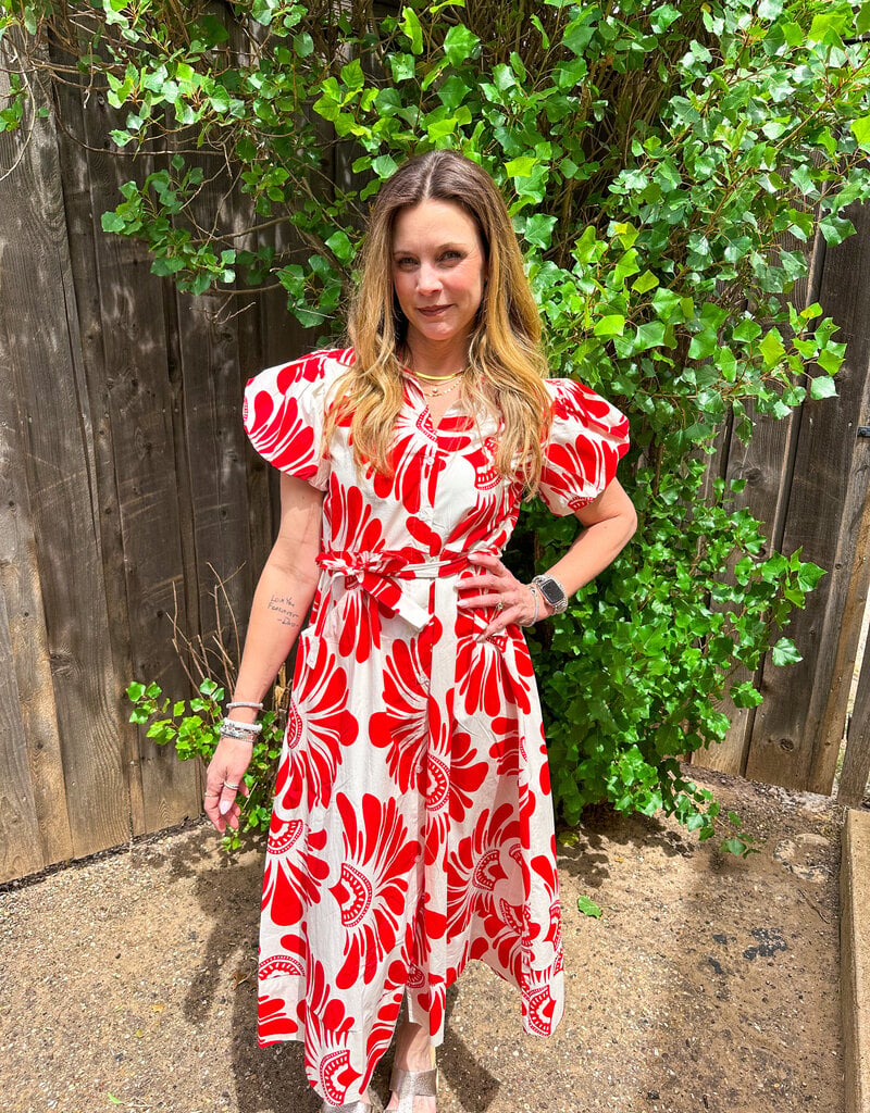 J.HOFFMAN'S Millie Dress- Damasco Red
