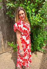 J.HOFFMAN'S Millie Dress- Damasco Red