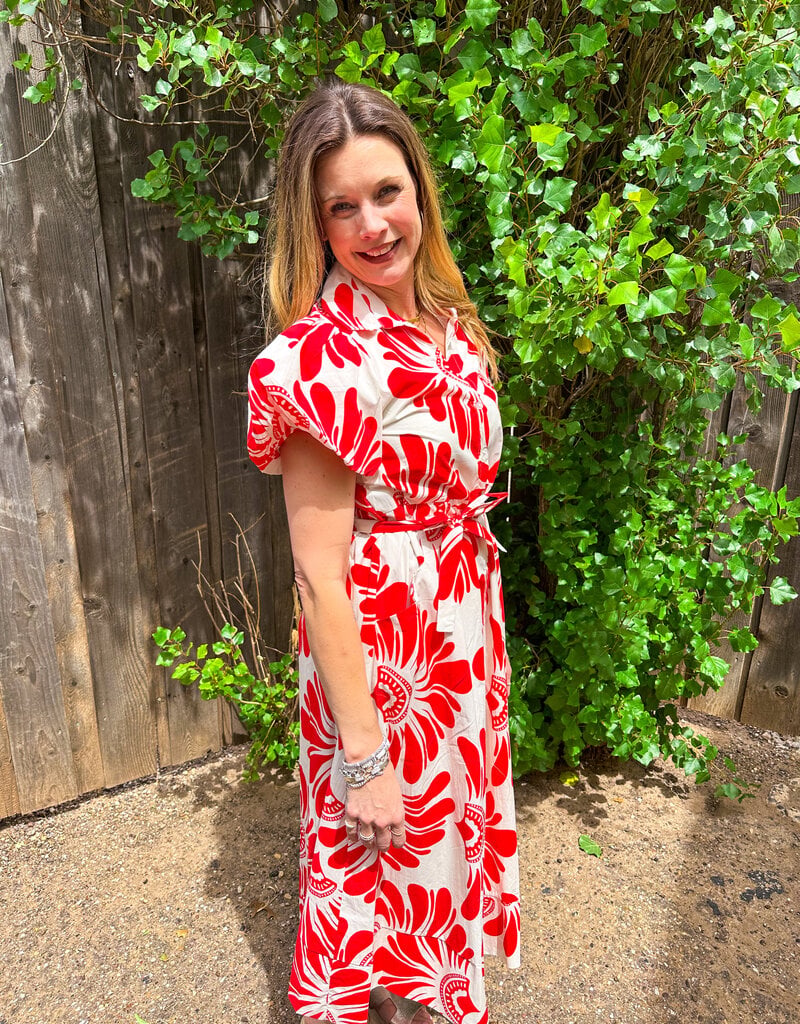J.HOFFMAN'S Millie Dress- Damasco Red