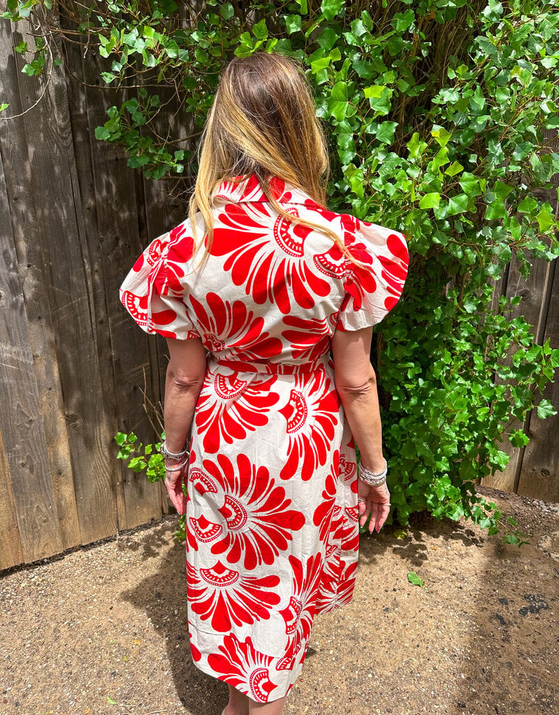 J.HOFFMAN'S Millie Dress- Damasco Red