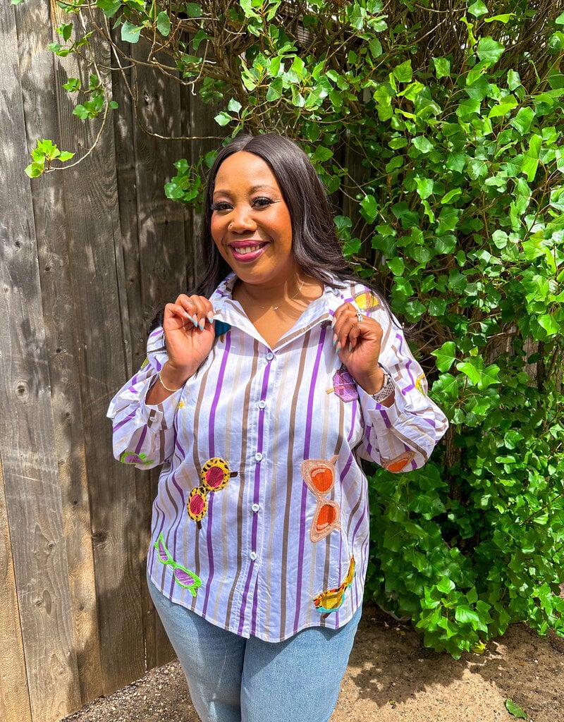 J.HOFFMAN'S Sunglass Stripe Top