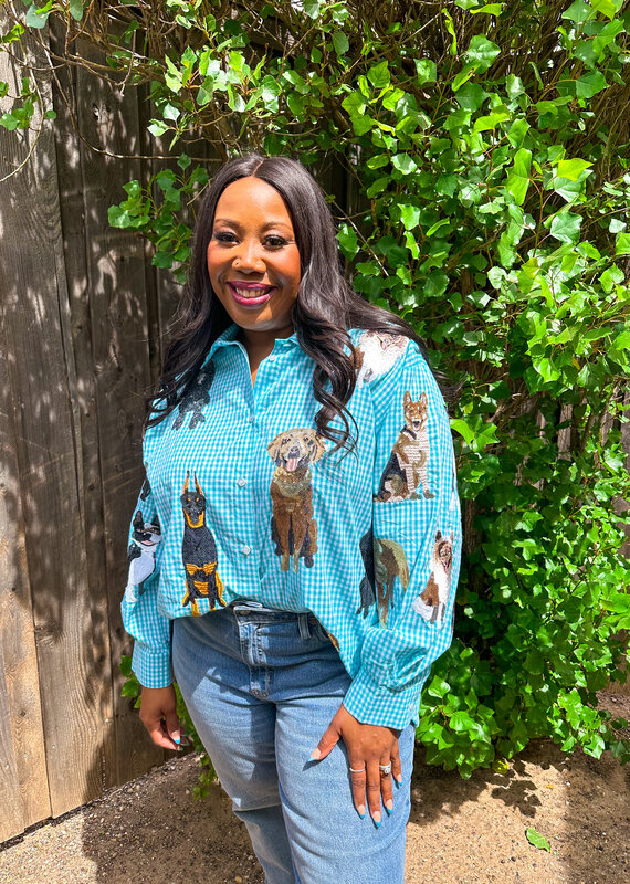 J.HOFFMAN'S Queen of Dogs Top- Aqua