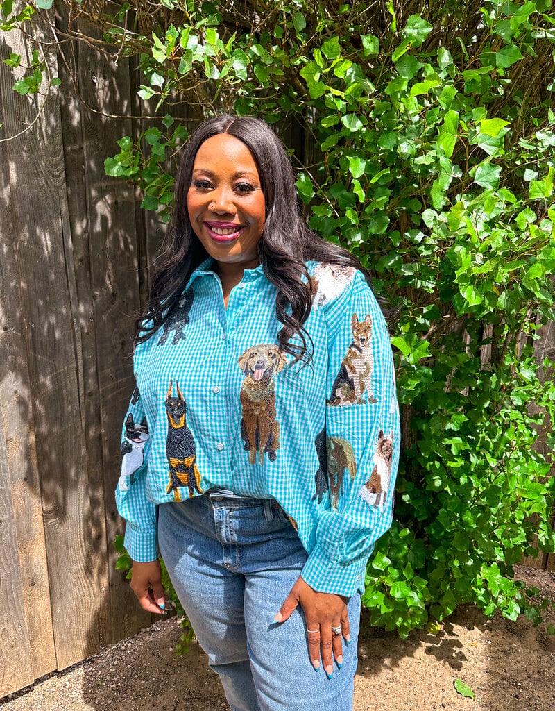 J.HOFFMAN'S Queen of Dogs Top- Aqua