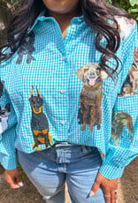 J.HOFFMAN'S Queen of Dogs Top- Aqua