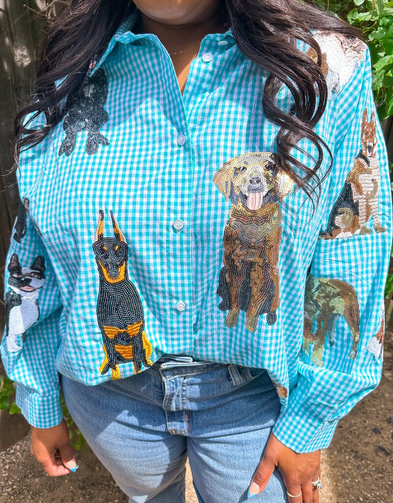 J.HOFFMAN'S Queen of Dogs Top- Aqua