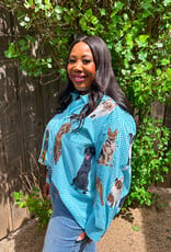 J.HOFFMAN'S Queen of Dogs Top- Aqua