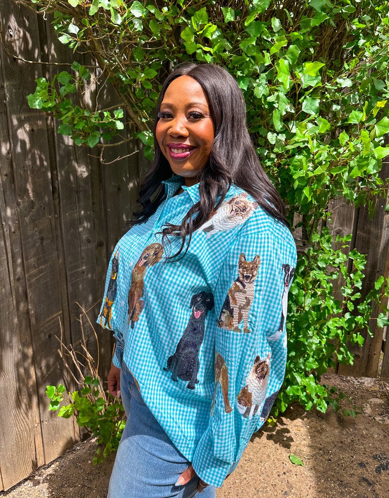 J.HOFFMAN'S Queen of Dogs Top- Aqua