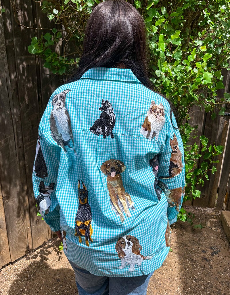 J.HOFFMAN'S Queen of Dogs Top- Aqua