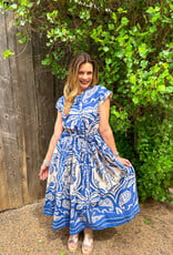 J.HOFFMAN'S Royal Palms Dress- Blue